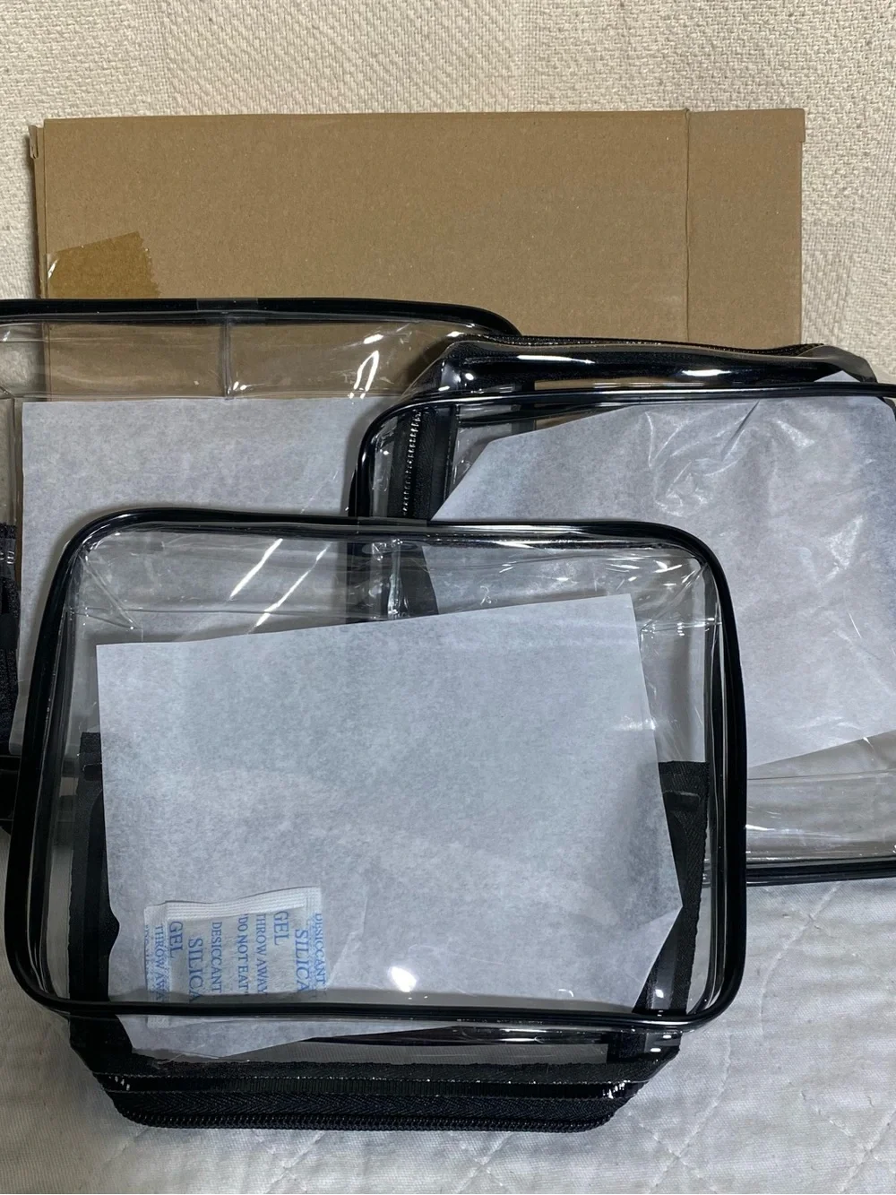 TSA Approved Clear Toiletry Bag 3-Pack Quart Size Travel Cosmetic Makeup